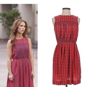 ASO JENNIFER LOVE HEWITT THE CLIENT Heart Print Silk Dress RARE